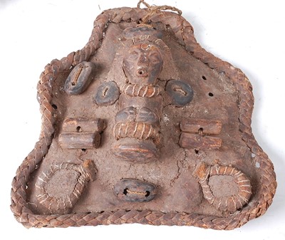 Lot 117 - * A pottery mask, the face with remains of...