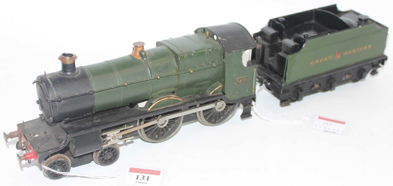 Lot 131 - GWR 12-20v DC loco and tender 4-4-0 fitted...