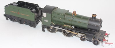 Lot 131 - GWR 12-20v DC loco and tender 4-4-0 fitted...