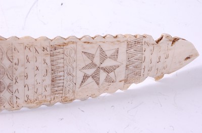 Lot 234 - * An animal bone divination wand, the centre...