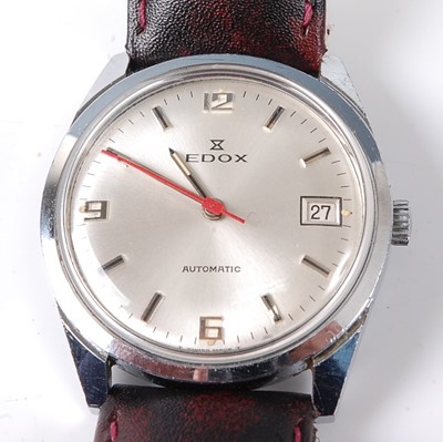 Lot 2744 - A gent's Edox steel cased automatic wrist...