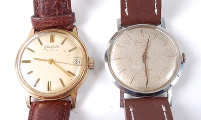 Lot 2761 - A gent's Glashutte gold plated cased wrist...