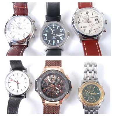 Lot 2765 - Six various gent's quartz watches to include...