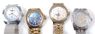 Lot 2773 - Seven various Russian gents' fashion watches,...