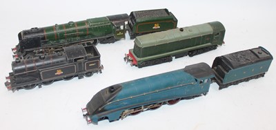 Lot 464 - Four Horny Dublo 3-rail locos, all heavily...
