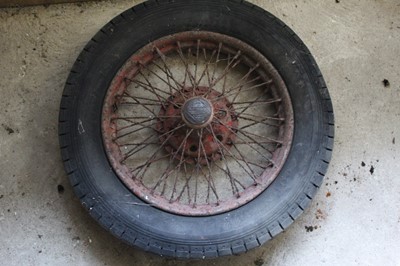 Lot 3455 - A pair of pre-war Riley spoked wheels