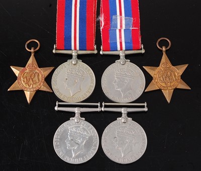 Lot 2142 - A collection of six WW II medals to include...