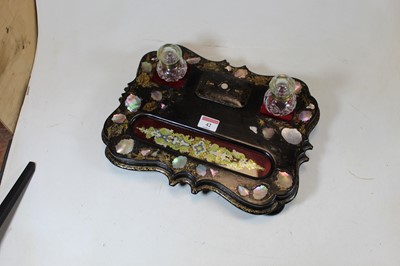 Lot 42 - A Victorian ebonised and mother of pearl...
