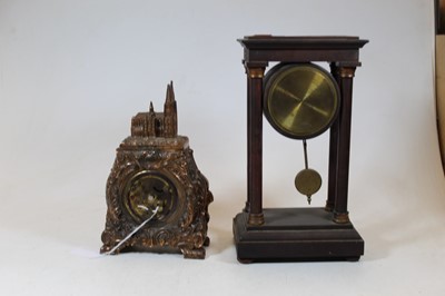Lot 49 - An early 20th century portico clock, the...