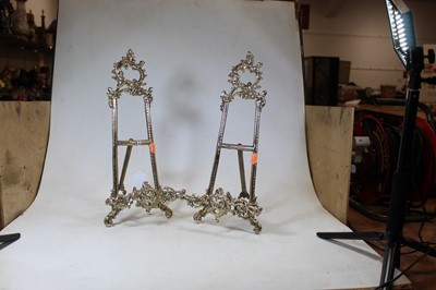 Lot 55 - A pair of modern brass table easels in the...