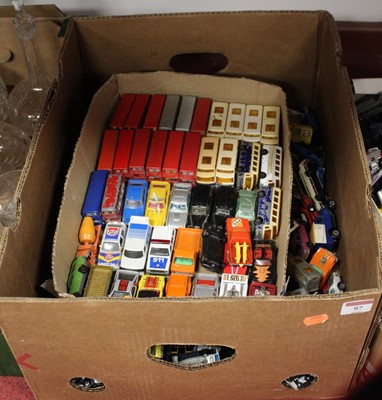 Lot 97 - A box containing a large collection of diecast...