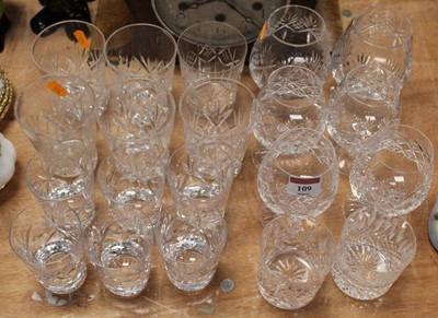 Lot 109 - A collection of twenty various cut glass...