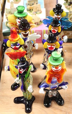 Lot 113 - A collection of eight Murano glass figures of...