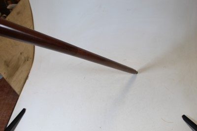 Lot 130 - A reproduction brass and hardwood walking...