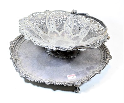 Lot 137 - A large silver plated salver, with piecrust...