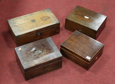 Lot 147 - A 19th century mahogany and boxwood strung box,...