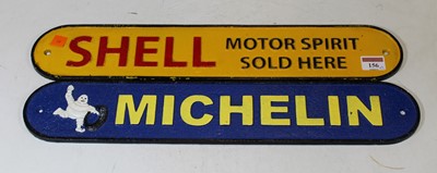 Lot 156 - A cast iron advertising sign for Shell Motor...