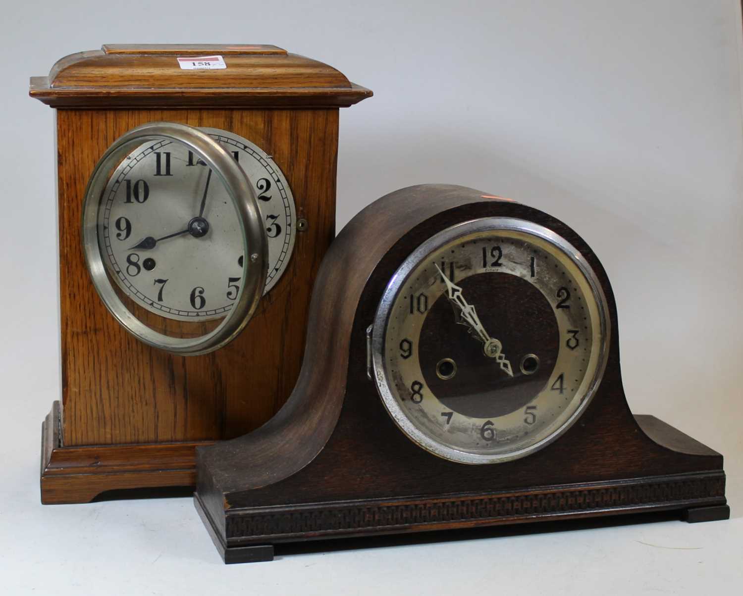 Lot 158 - An early 20th century oak cased eight-day...