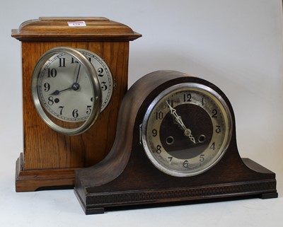 Lot 158 - An early 20th century oak cased eight-day...