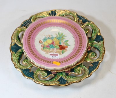 Lot 157 - A pair of continental porcelain plates, each...