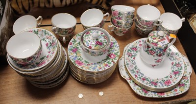 Lot 168 - A Crown Staffordshire porcelain part tea...
