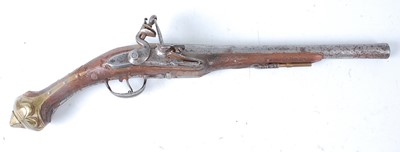 Lot 2311 - A 19th century Turkish flintlock pistol,...