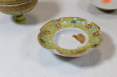 Lot 234 - A pair of circa 1900 Chinese yellow ground...