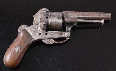 Lot 2318 - A 19th century Belgian 7mm six shot pin fire...