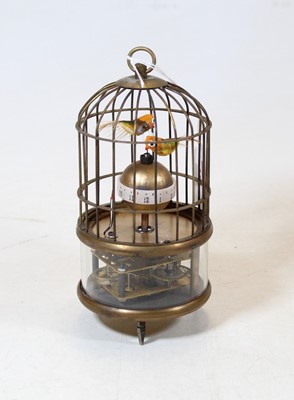 Lot 256 - A musical bird automata, in wirework cage, h.18cm