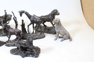 Lot 209 - A collection of six Franklin Mint bronze...