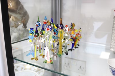Lot 226 - A collection of 19 Murano glass figures of...