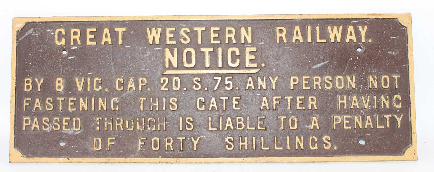 Lot 4 - Original Great Western Railway Cast Iron...