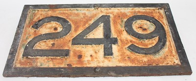 Lot 19 - An original cast iron railway setting sign, to...