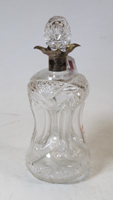 Lot 267 - An early 20th century cut glass decanter and...