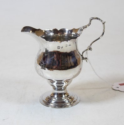 Lot 268 - A 19th century silver cream jug of helmet...