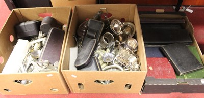 Lot 299 - Three boxes of miscellaneous silver plated...