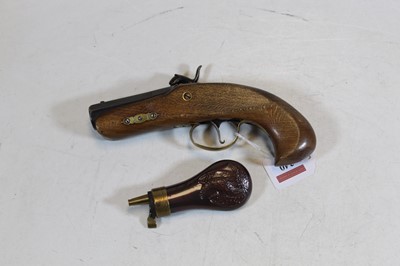 Lot 340 - A reproduction percussion cap pistol, the lock...