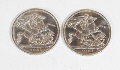 Lot 341 - Two 1951 Festival of Britain crowns