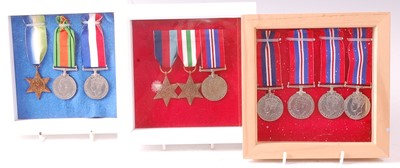 Lot 2115 - A collection of ten WW II medals to include...