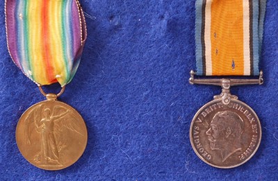 Lot 2119 - A WW I British War and Victory pair, naming...