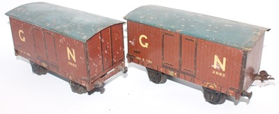 Lot 110 - Gauge 1 two Marklin for Gamages 8 ton goods...