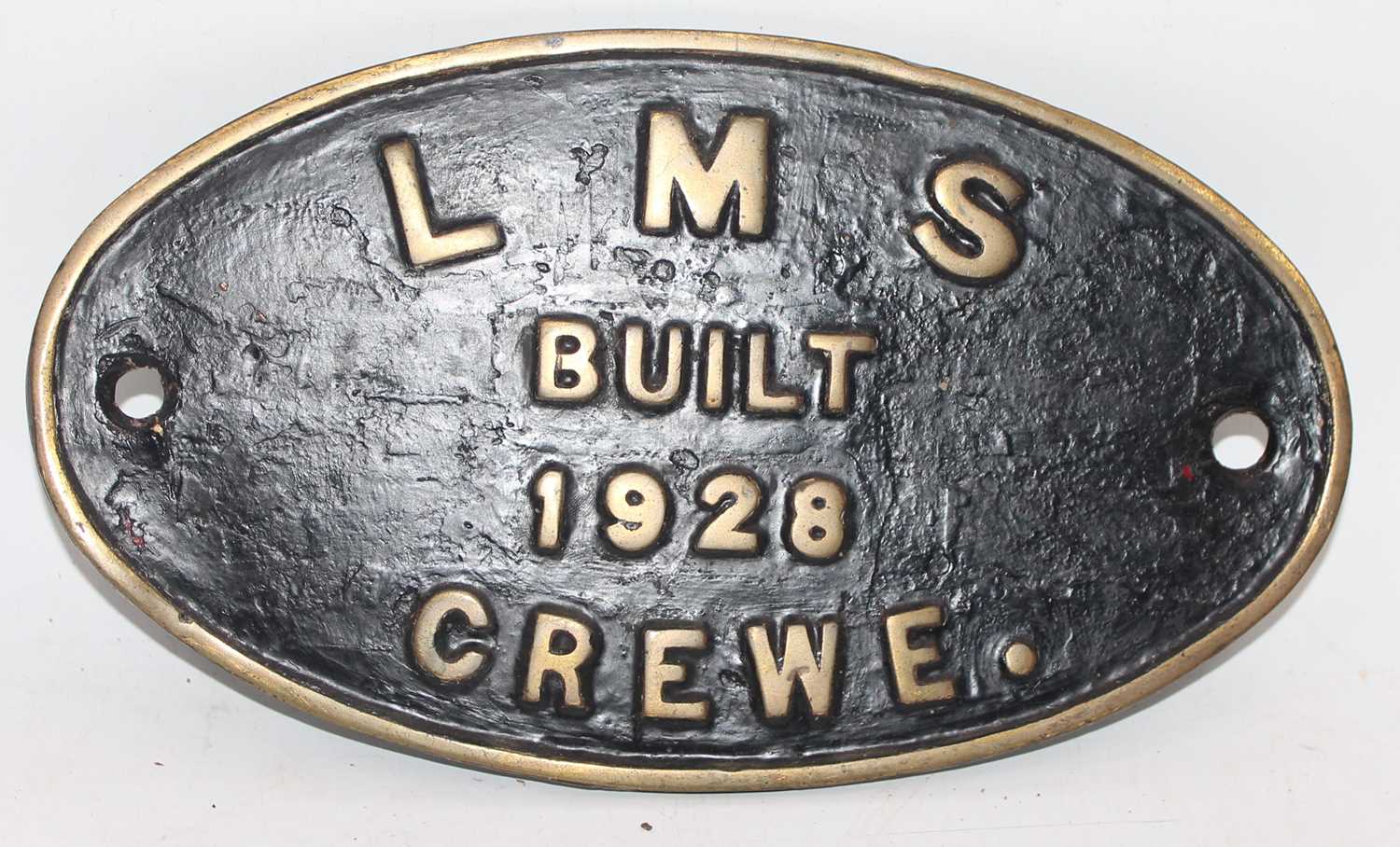 Lot 38 - Reproduction LMS Built 1928 Crewe Builders plate