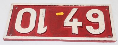Lot 39 - Possibly Continental, cast iron sign to read...