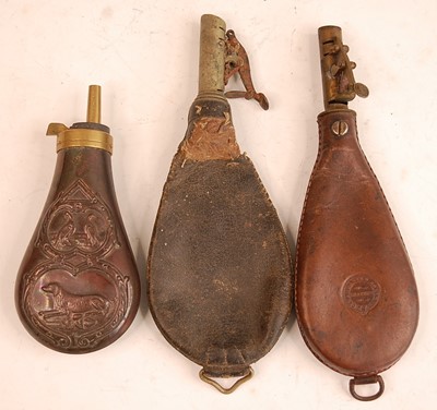 Lot 2480 - An early 20th century copper powder flask, of...