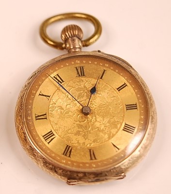 Lot 3140 - A lady's 9ct gold pocket watch, having an...