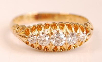 Lot 3103 - An Edwardian 18ct yellow gold diamond...