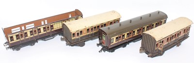 Lot 208 - Four Bing brown and cream bogie coaches:- all...