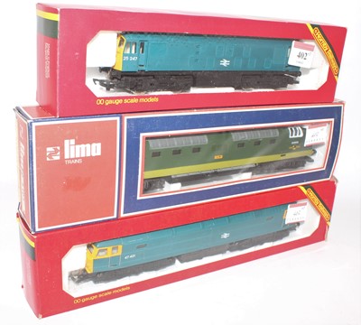 Lot 402 - Three diesel electric locos:- R068 BR blue...