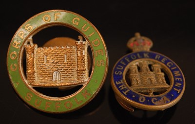 Lot 2430 - A Suffolk Corps of Guides green enamelled...