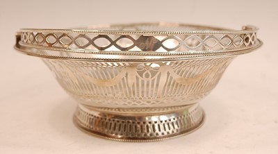 Lot 3055 - A George III silver basket, of beaded oval...